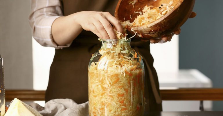Eating fermented foods like sauerkraut and yogurt may help your mental health - Featured image